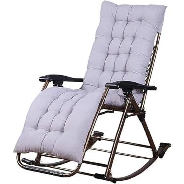 Imagem de Cadeira de gravidade zero Cadeira de balanço Jardim ao ar livre para adultos Relaxe Conforto |Espreguiçadeira dobrável, cadeiras reclináveis ​​com almofadas cinza para pátio, varanda, jardim, gramado,