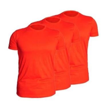 Imagem de Kit 3 Camisetas Vermelhas lisa masculina básica 100% algodão saída de fábrica a preços-Masculino