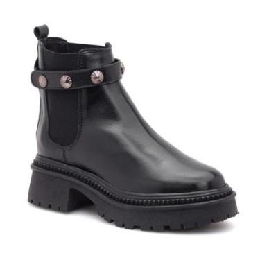 Imagem de Coturno Feminino Bota Tratorada Couro Chelsea Tira Elástico-Feminino