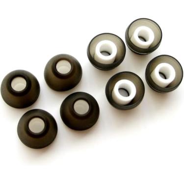 Imagem de Conjunto de 8 fones de ouvido intra-auriculares de reposição para conforto ergonômico médio cinza/branco compatível com fones de ouvido Sennheiser IE CX CXC CXL OCX e MM Series