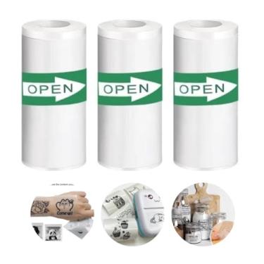 Imagem de Kit 3 Bobinas Etiqueta Térmica Adesiva 55x25mm 3 Metros Transparente Rolo Para Mini Impressora Portátil e a Prova De Água Papel Térmico Adesivo Kit 3 Bobinas Contínua StartBox