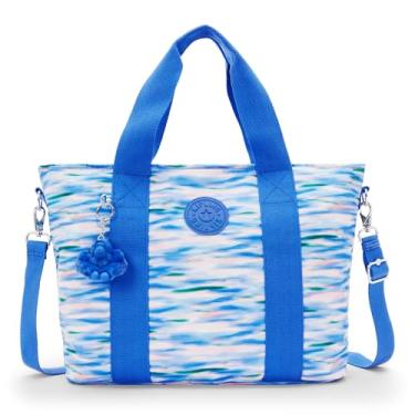 Imagem de Kipling Bolsa de ombro estampada grande Minta, Azul diluído, 17.25''L x 11.75''H x 7''D
