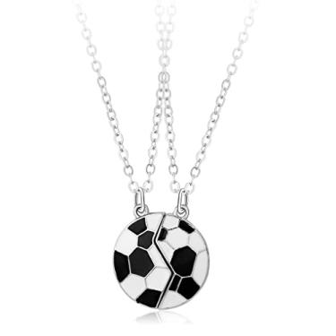 Imagem de DOYYCA Colar de melhor amigo, presente de amizade, pingente magnético combinando futebol futebol basquete BFF colar para 2 meninos e meninas, Metal, Sem Pedra Preciosa