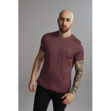 Imagem de Camiseta Manga Curta Pima Slim Fit - Azul Marinho / Rosa Salmão - High