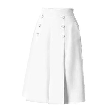 Imagem de Calças femininas Cropped Culottes Versatile Knee Length para presente