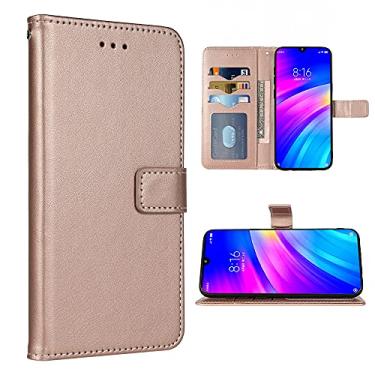 Imagem de FDCWTSH Compatível com Xiaomi Redmi 7 Capa carteira alça de pulso couro flip capa suporte suporte acessórios celulares capas de telefone para Xiami Xiomis Xiome Xiomi Redmi7 Redmi Y3 ouro rosa