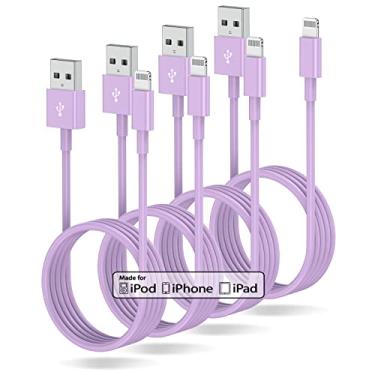 Imagem de Pacote com 4 carregador para iPhone 3 pés certificado Apple MFi, Apple Lightning para cabo USB 3 pés, cabo de carregamento rápido Apple 3 pés para iPhone 13/13Mini/13 Pro/12/11 Pro/11/XS MAX/XR/8/7/6s/6/5S/SE iPad Original