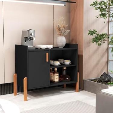 Imagem de Aparador Buffet Catinho do Café Gael Pés Madeira Cor Preto - MJM Casa dos Móveis