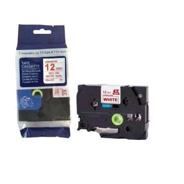 Imagem de Fita Aplicável Brother Tz Tze 232 Branca Letra Vermelha 12Mm