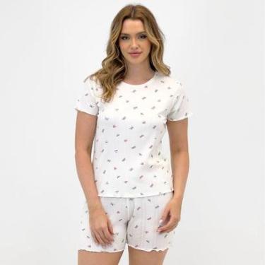 Imagem de Pijama Malwee de Verão Estampado Manga Curta com Shorts Feminino-Feminino