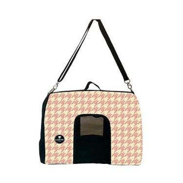 Imagem de Bolsa de Transporte I Love Pet Pied de Poule Rosê para Cães e Gatos - 