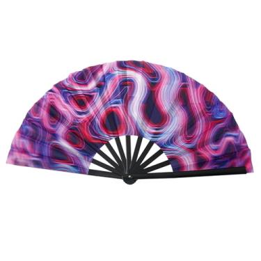 Imagem de SEHXIM Grande ventilador de mão dobrável, ventilador de mão dobrável para mulheres, leques de mão, ventilador de mão chinês Kung Fu Tai Chi para festa, dança, decorações, festival, presente, decoração