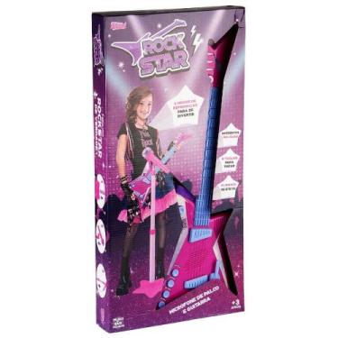 Imagem de Rock star guitarra com microfone zoop, Rosa, UN