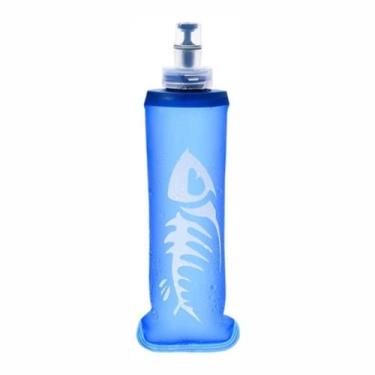 Imagem de Garrafa Squeeze Silicone Soft Leve Dobrável 250ml Veidoorn, Azul, Sque