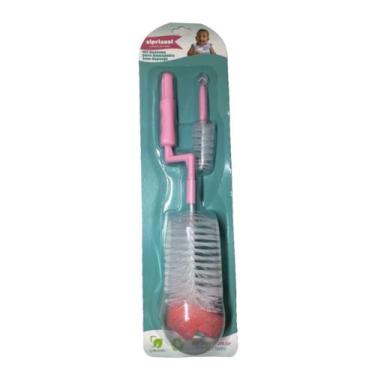 Imagem de Kit Escova para Mamadeira com Esponja Rosa Siprianni