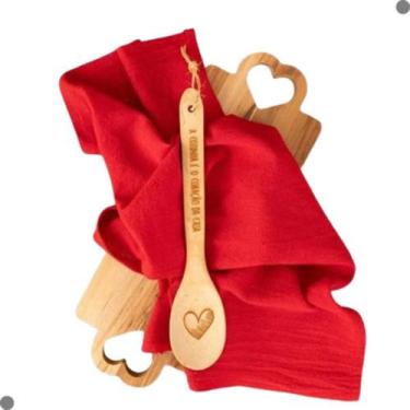 Imagem de 10 Pano De Prato 70x50 Cozinha Copa Vermelho C/ Bainha Kit   - Preteli