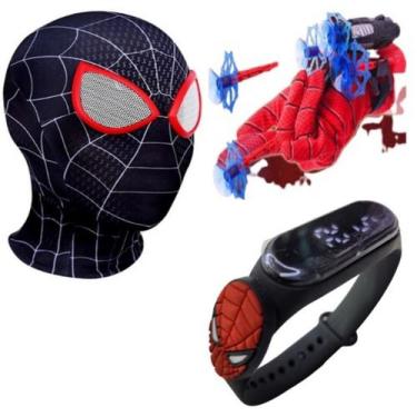 Imagem de Máscara,luva lança-dardos e relógio infantil Homem-Aranha_CT - SMACTUD