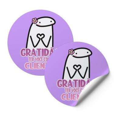 Imagem de 120 Etiquetas Auto Colante Adesivos Redondos Gratidão Ter Você Como Cl