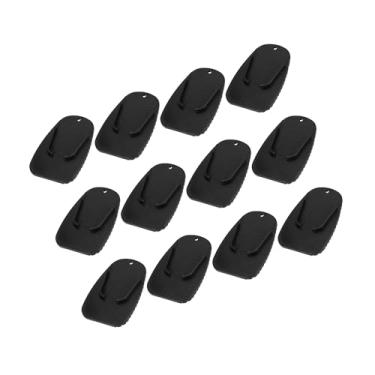 Imagem de Partuto 12 peças almofada de suporte de motocicleta almofada de placa de suporte de estacionamento almofada de extensão de suporte lateral preto durável substituição de material