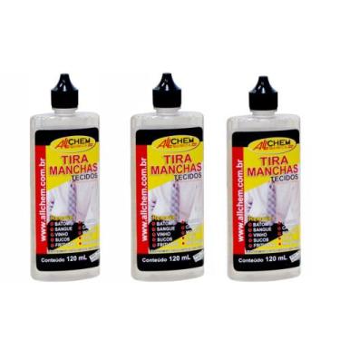 Imagem de Tira Manchas Removedor De Sujeiras Tecidos 120ml- 3 Und - ALLCHEM