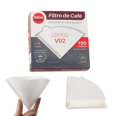 Imagem de Filtro De Papel Para Café V60--02 Pacote 100 Un - Dolce Home