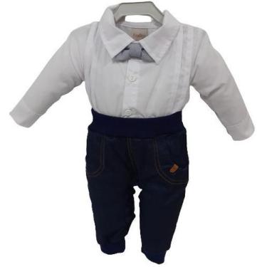 Imagem de Macacão Longo Luxo Bebê Menino Gravata Katita Kids Ref 2261, M ( 6 - 9