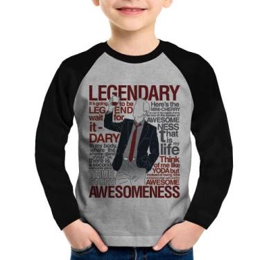Imagem de Camiseta Raglan Infantil Legendary Awesomeness Manga Longa - Foca na M