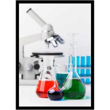 Imagem de Quadro Decorativo Química Laboratórios Vidrarias Balão Erlenmeyer Com 
