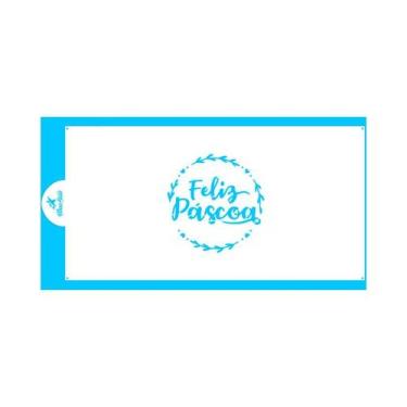 Imagem de Stencil feliz páscoa ramos blue star