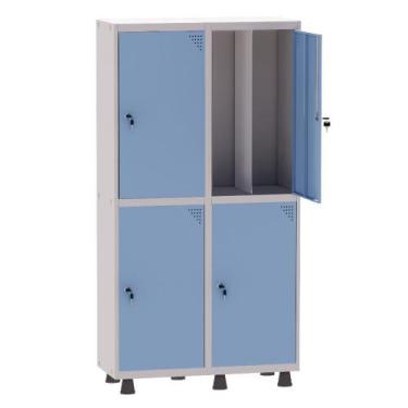 Imagem de Armário Guarda Volume Locker Roupeiro Insalubre 2 Vãos 04 Portas GRP50
