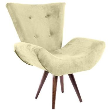 Imagem de Poltrona Decorativa Emília Pés Tabaco Suede Bege - SA Móveis - Estopar