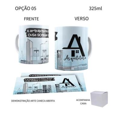 Imagem de Caneca 325ml Profissões Arquitetura Arquiteta Arquiteto - LARANJA E MI