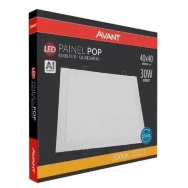 Imagem de Painel de Led Plafon Embutir Quadrado 30W 40x40cm Alumínio Branco Avan
