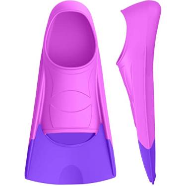 Imagem de Gintenco Barbatanas De Natação, Barbatanas De Treinamento De Natação Para Crianças Para Natação No Colo, Nadadeiras De Tamanho De Viagem Com Bolsa De Malha, Barbatanas De Natação De Silicone Para Cria