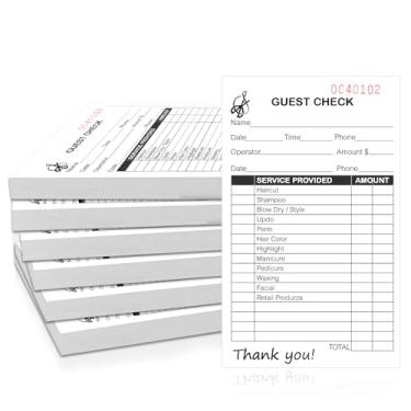 Imagem de Pacote com 12 blocos de cheques de salão, livros de verificação de convidados, cadernos de notas de servidor de garçom, talão de cheques, salão, talão de beleza, recibos de bilhetes, suprimentos de