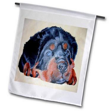 Imagem de 3dRose fl_23732_1 Bandeira de jardim para filhotes de cachorro Rottweiler, 30,48 x 45,72 cm