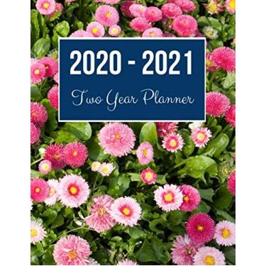 Imagem de Agenda de dois anos 2020-2021: capa de flor roxa | Planejador semanal e mensal 2020 | 1 de janeiro de 2020 a 31 de dezembro de 2021 | Visualizações do calendário