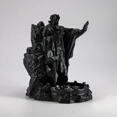 Imagem de DND Dice Tower God Dice Tower Acessórios DND Bandeja de dados DND para jogos de RPG, jogos de mesa, como dragões e masmorras (preto)