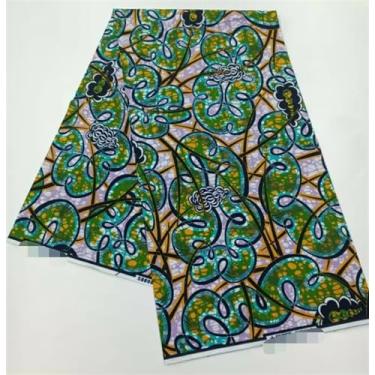 Imagem de Tecido Africano Cera Real Estampa Dourada Soft Pagne Ankara Material de Algodão Prata Nigeriana Gana para Festa de Casamento Vestido para Costurar (conforme imagem-28)