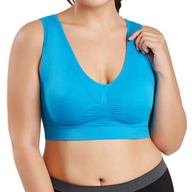 Imagem de Top feminino de corrida de ginástica para mulheres plus size slim cami regata lisa 2025, Azul royal escuro, 5G