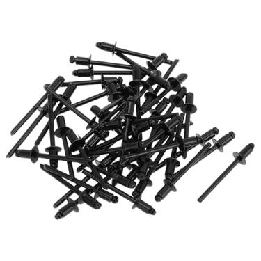Imagem de TUCKBOLD Rebites cegos de flange grande de extremidade aberta preto 50 peças 4,8 mm diâmetro do punho 8 mm comprimento do punho 9,5 mm diâmetro da flange ferro