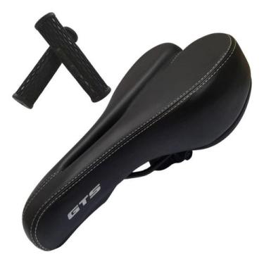 Imagem de Banco Selim Vazado Gts Bike Mtb Preto Confortavel  Manopla