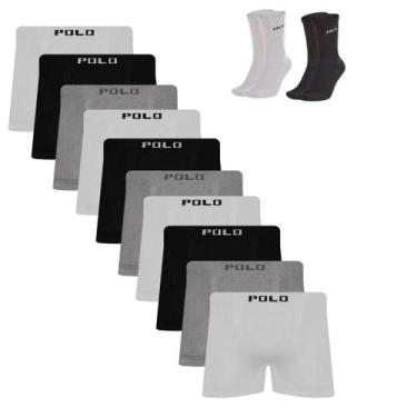Imagem de Kit 10 Cuecas Boxer Sortida + 2 Meias Polo Star, Sortido, G
