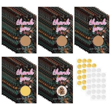 Imagem de 50 cartões de raspar cartões de presente em branco para pequenas empresas, cartões de cupom DIY para beleza de cabelo de spa, eventos de restaurante, cartões de agradecimento para aniversário, noiva