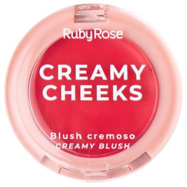 Imagem de Blush Cremoso Facial Creamy Cheeks Ruby Rose HBM02, Cherry Red