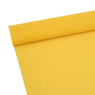 Imagem de ODETOJOY Rolo De Papel Crepom Premium De 70G Para Fazer Flores, Folhas De Papel Crepom Branco, Verde E Rosa, Serpentina, 10 Pol. De Largura, 8 Pés De Comprimento (Amarelo Dourado)