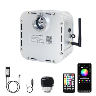 Imagem de AMKI Motor De Fonte De Luz Rgbw De Alto Brilho 32 W Com Modo De Som Cintilante, Driver Remoto/Controle De Aplicativo, Caixa De Luz Estelar, Motor Para Kit De Luz De Teto De Estrela De Fibra Óptica