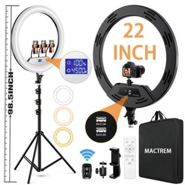 Imagem de Ring Light MACTREM 22 Polegadas com Suporte, Tripé e Display LCD