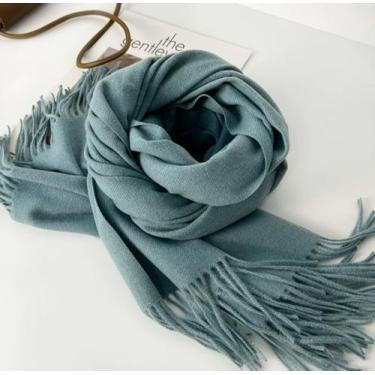 Imagem de Cachecol Longo Feminino Estilo Cashmere Cor Lisa - princesa, Verde