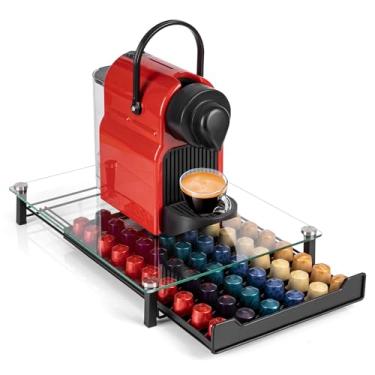 Imagem de RECAPS Suporte de cápsulas de café para gaveta de cápsulas compatível com Nespresso Original Line Coffee Pods Organizador de cozinha preto comporta 60 cápsulas